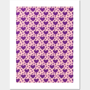 Purple Hearts Repeated Pattern 068#001 Posters and Art